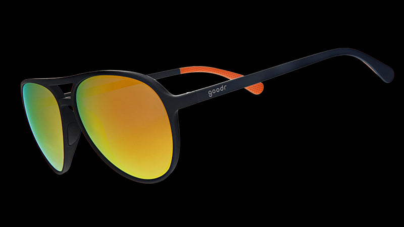 Call Me Tarmac Daddy | zwart pilotenmontuur met amberkleurige glazen | goodr MACH G zonnebril