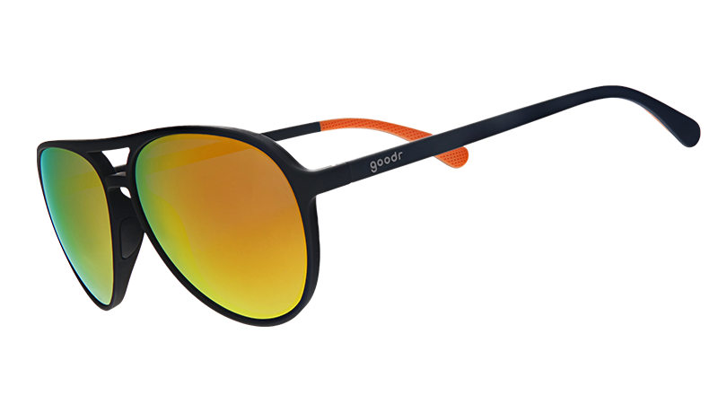 Call Me Tarmac Daddy | zwart pilotenmontuur met amberkleurige glazen | goodr MACH G zonnebril